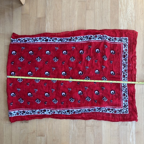 2/$20 GAP cotton linen red scarf 70” - Picture 3 of 7